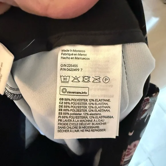 H&M Crane Print Satin Wide Leg Trousers High Waist Floral Size 6 - Picture 9 of 12